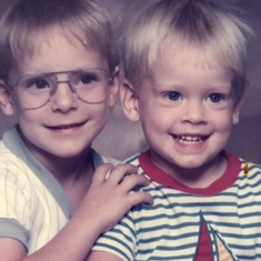 Seth (right) and his brother Aaron, two years and two days older