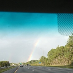 Me and Aaron seen this incredible rainbow on our way moving him to georgia right at the border of fl
