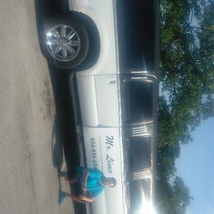 Aaron thought this was the most ghetto limo we ever seen so he wanted to get a pic in front of it 