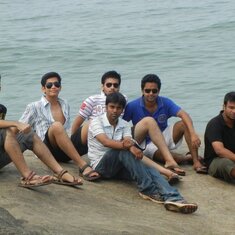 In happier times..with hid friends on the Kaup beach