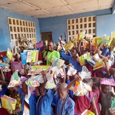 Abiba's Philanthropy - Donation of school materials to pupils - Church of God Primary School, Gbabai