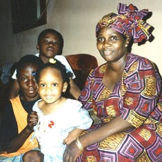 Biola with Big Brother (Femi), Little Cousin (Temi) and Late Aunty Jimi