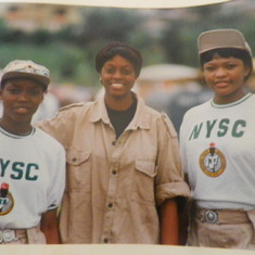 National Youth Service @  Lagos State in 1998.  Bisola Osinaike on the far left,Tolu Daramola nee Akinwunmi middle, Toyin Akinterinwa nee Adigun on the right.