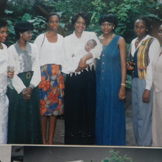 My baby's 40th day celebration of life in 1996,Bisola Osinaike on the far right.  She was there to share the joy.