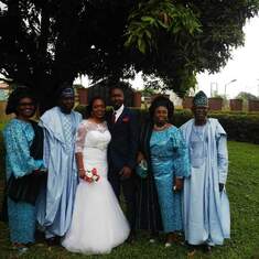 at Damilola and Funke's wedding with the Buari's