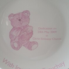 The gift plate from you, thank you 