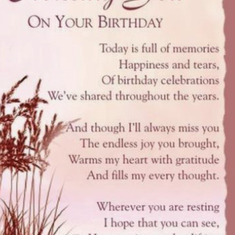 Thinking of our beautiful angel today on her birthday.  I miss celebrating our birthdays together.
Love, Lynn. 