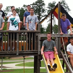 7.23.2013 - five months.  Nathan, Zach, Nick B, Troy, Nick K, Hunter, and Griffin came to the Arrowhead park while Harrison was in town visiting.  We miss you, Adam!