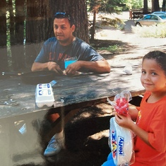 Tio Adam and his niece Samantha on a Mendoza camping trip