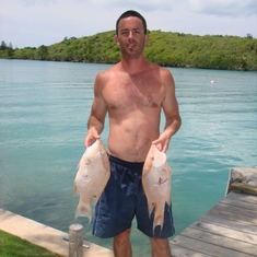 A successful spear diving day - two hog fish