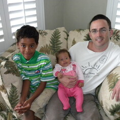 Adam and his niece and nephew.  Nyla and Jayden