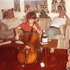Practicing the cello for both grandfathers