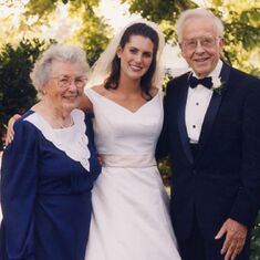 Addie and John at Granddaughter Sara's wedding (1998)