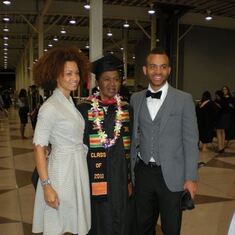 Adelaide receiving her MBA from Metropolitan College of New York, with her daughter Ramona and son Voltaire, June 2011