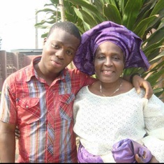 With her only son Mr Kehinde aka KK Olukoga.