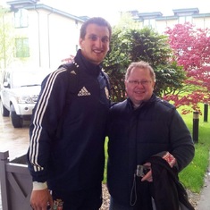 Adrian with one of his idols. Sam Warburton, Welsh open side flanker