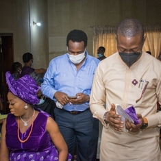 Afolabi at Kanmi's son's naming ceremony, August 2021
