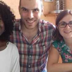 With Omolade's goddaughter's parents, Jerome and Amélie, in France