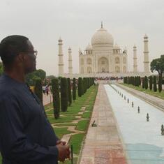 Daddy enjoying a tour at the Taj Mahal, India(2015)