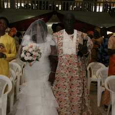 Daddy walking his daughter Bolanle down the aisle (2011)