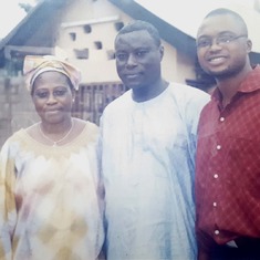 Daddy, his wife, and TSAM after WOFBI graduation, Living Faith Church, Abeokuta (2004)