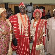 Daddy with his wife, Chief and Mrs Fadairo at his 80th Birthday