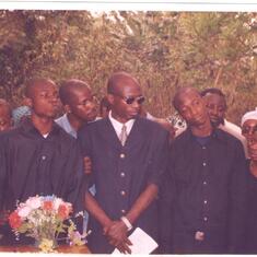 At wife's burial