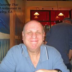 Al at favorite Thai restaurant in Berkley:  photo provided by Ken Edberg