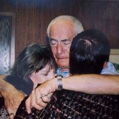 Dad, Patty and Julie at our Dad's office in 2008. A touching moment with our Dad.