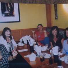 Dad, Patty,Julie, Sue and Gloria. Pei Wei restaurant in SLC, Ut. in 2007. Our Dad was always flipping people off...who's know why. We just got used to it as part of the hilarious man that he was. We all miss you and love you Dad.