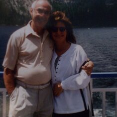 Gloria & Dad in Lake Tahoe on the Tahoe Queen.