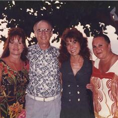 Our Dad, Julie, Sue and Gloria. Maui Hawaii about 14 years ago for Micah's High School graduation.