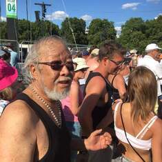 Papa dancing to Santana live in Hyde Park 2018, one of his dreams to see him perform.