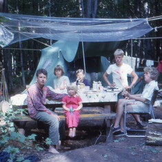 1962, Camping at Glen Lake, Albe and all five kids