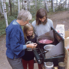 1969, Camp Kitchen with Amy and Kacki