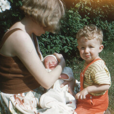 1949, Albe with Steve and baby Stew