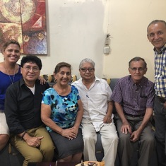 Dad with family from his dad's side of the family in Ecuador and his half brother Tio Julio.
