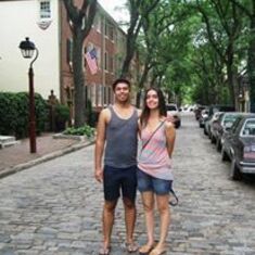 Siblings on the cobblestones in Old City
