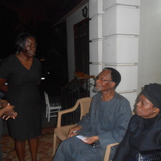 Prof and Mrs Atukwei Okai being briefed