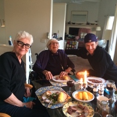 Alex with his mom and Grandaunt Joyce, matriarch of Clarke family