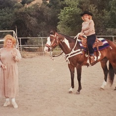 Lexi and her Grandmother Alma Vogel (on the horse)