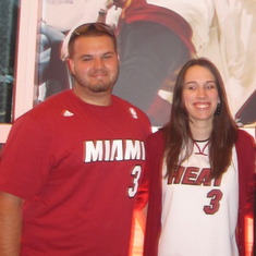 At a Heat game. Representing our favorite player!