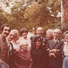 At Chris and Sharon's wedding - back row from the left, Sharon, Chris, Victor and Greta Stern, Malvina, Alfred, Madge, Ben, Celine, Marion Ascoli.  Front row, Cousin Gertie, Aunt Florence