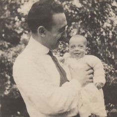 1919, with his father, Ben