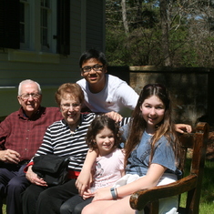 Al and Mary with three of their grandchildren: Kai Mills and Lainey and Kylie Prohaska