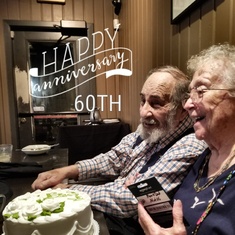 Happy 60th Wedding Anniversary, Geraldine and Alfred Hyams!