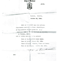 Alfred's Birth Certificate Correction Memo