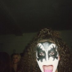 As Gene Simmons for Bennington's Sucking in the 70's party, 1993.