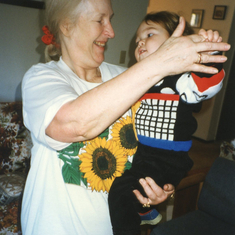 Grandma Alice with Michaela - Christmas 1995