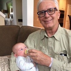 Dad with his sixth grandchild, Alice Anne